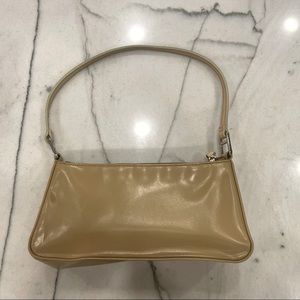 Tan Baguette purse, Jacob, small shoulder bag. Silver details. Great condition.